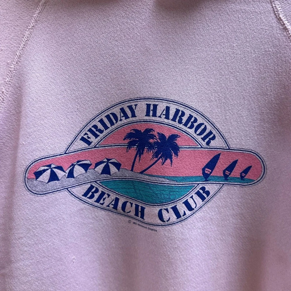 Vintage 1980s Friday Harbor Beach Club Hoodie Large - Picture 4 of 7